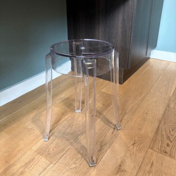 Fusion Living Ghost Style Low Stool Crystal Clear - 46.5cm