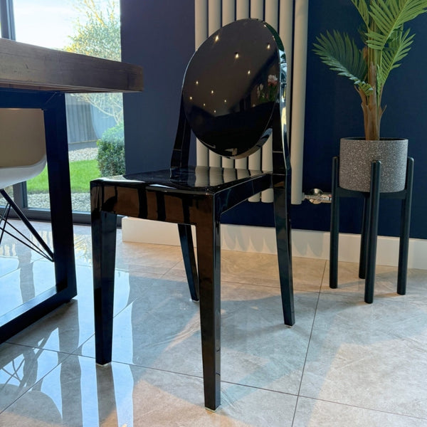 Black Ghost Style Plastic Victoria Dining Chair