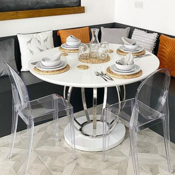 Crystal Clear Ghost Style Plastic Victoria Dining Chair