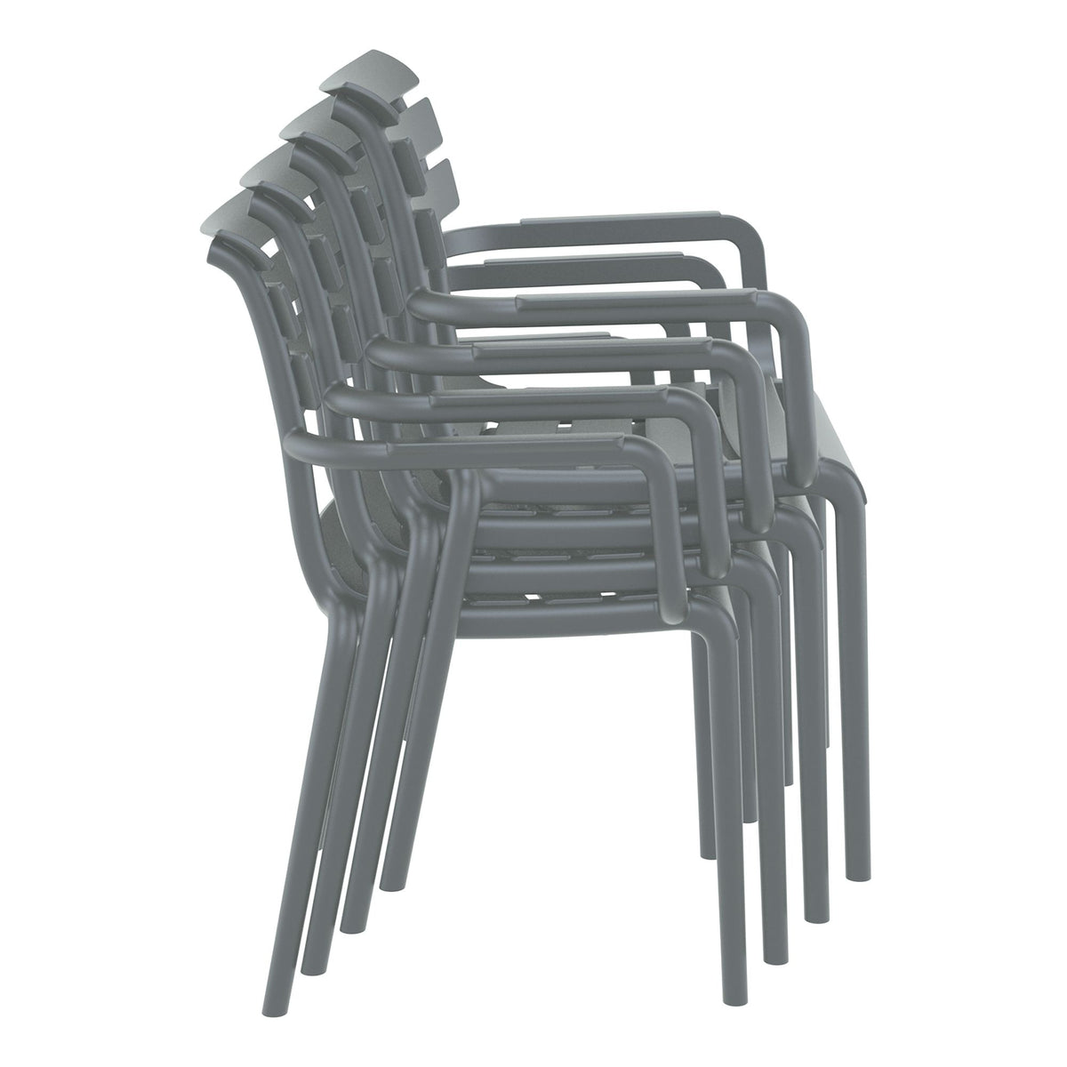 Paris Dark Grey Plastic Armchair