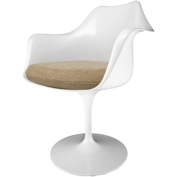 White and Velveteen Beige Chelsea Armchair