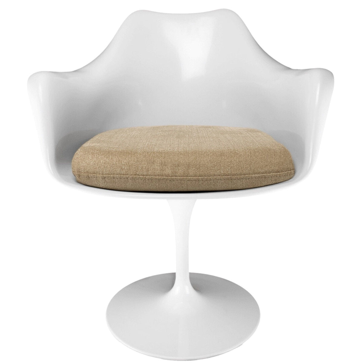 White and Velveteen Beige Chelsea Armchair