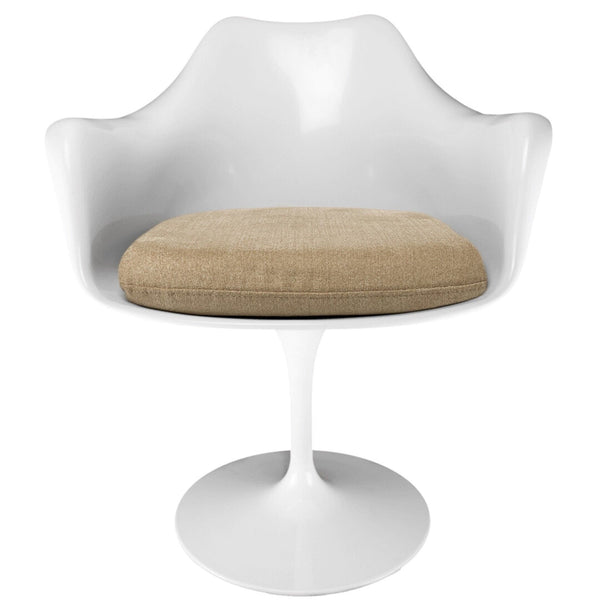 White and Velveteen Beige Chelsea Armchair