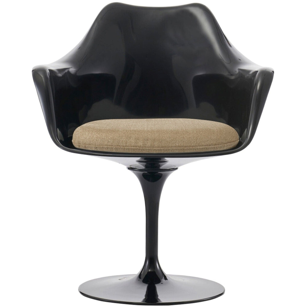 Black and Velveteen Beige Chelsea Armchair