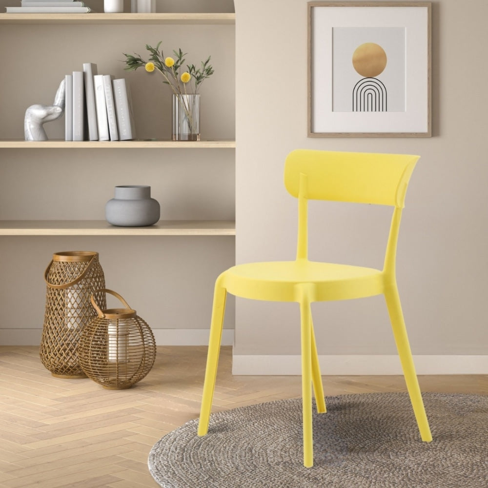 Lemon Yellow Plastic Bistro Dining Chair