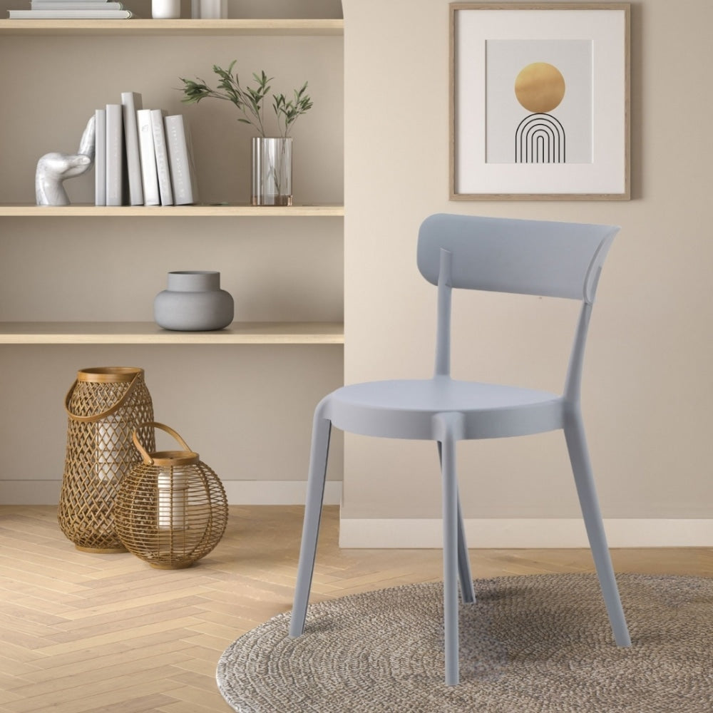 Light Grey Plastic Bistro Dining Chair