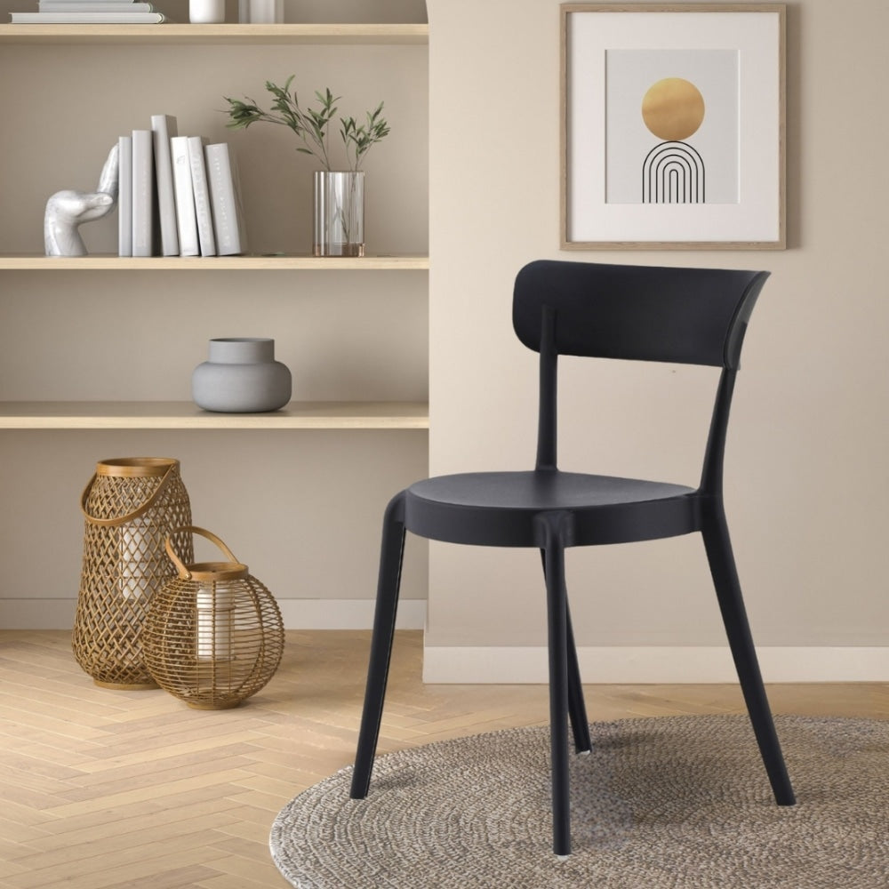 Black Plastic Bistro Dining Chair