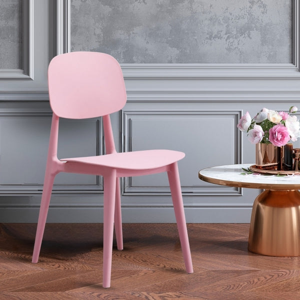Oslo Baby Pink Plastic Dining Chair