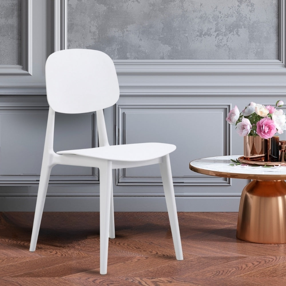Oslo White Plastic Dining Chair