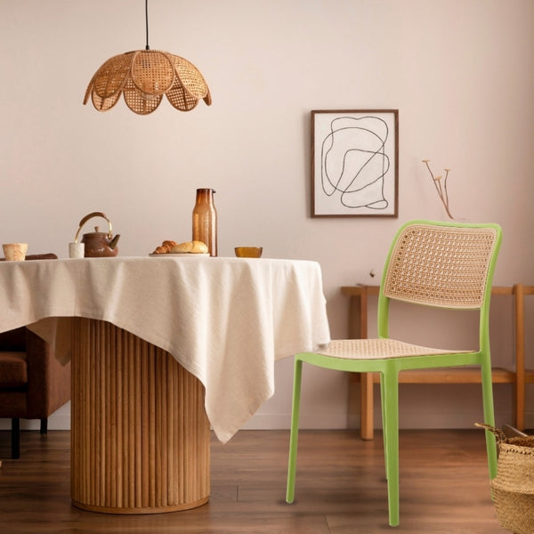 Green Plastic Café Dining Chair