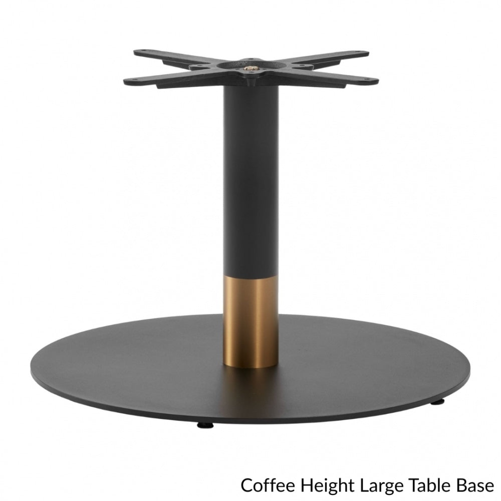 Omega Black Marble Laminate table top with Boston sleek Black and Gold base - Various sizes