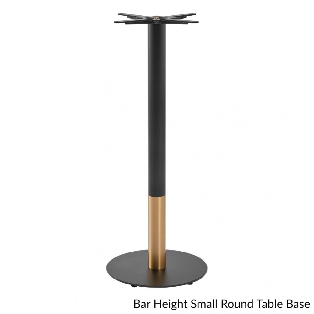 Omega Black Marble Laminate table top with Boston sleek Black and Gold base - Various sizes