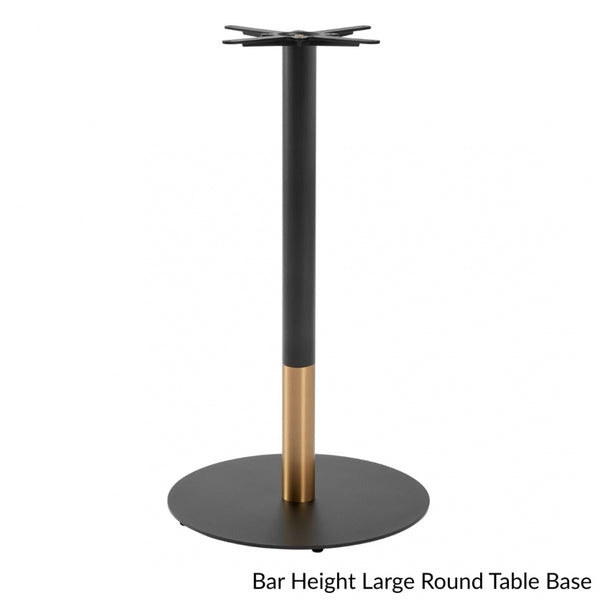Omega Black Marble Laminate table top with Boston sleek Black and Gold base - Various sizes