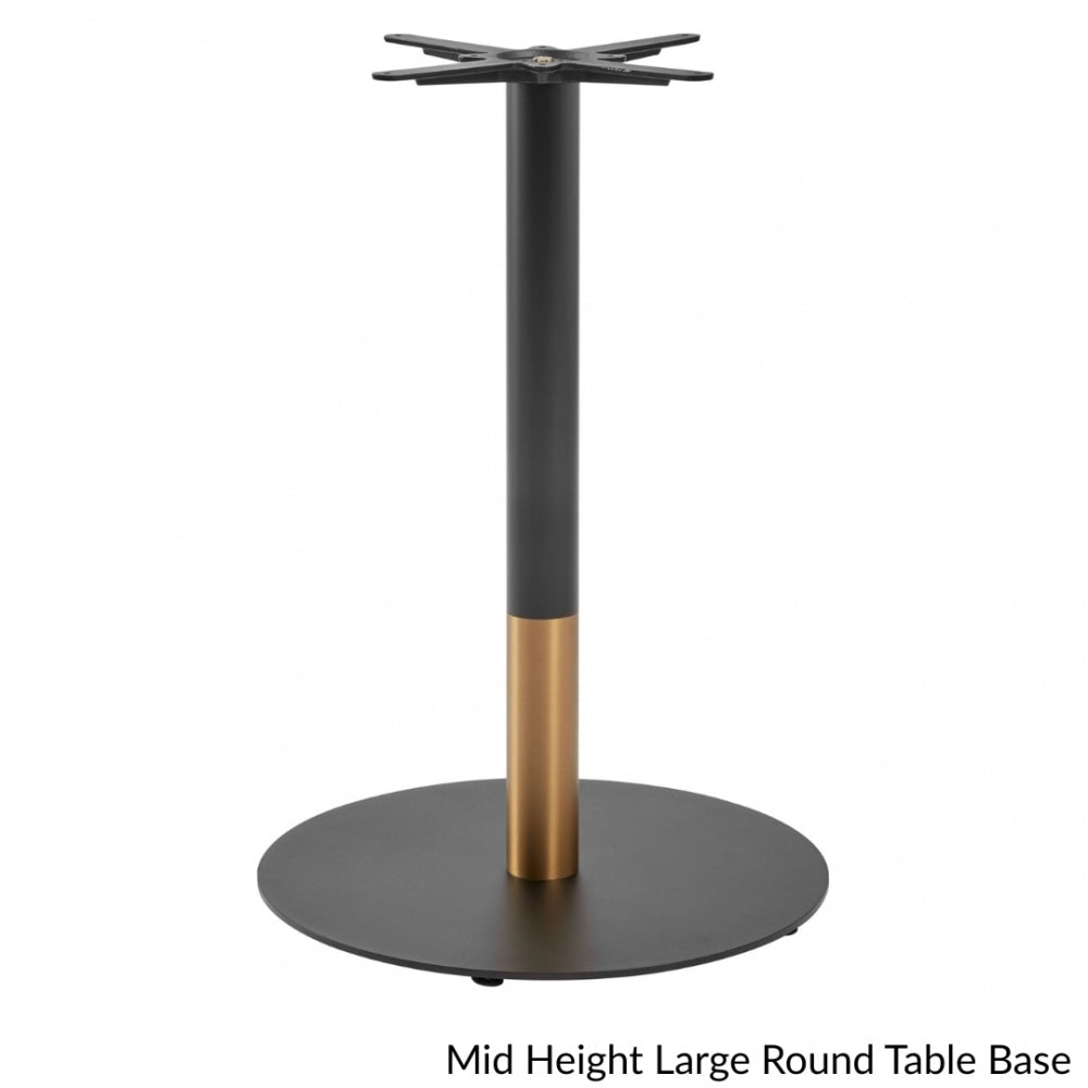 Omega Black Marble Laminate table top with Boston sleek Black and Gold base - Various sizes