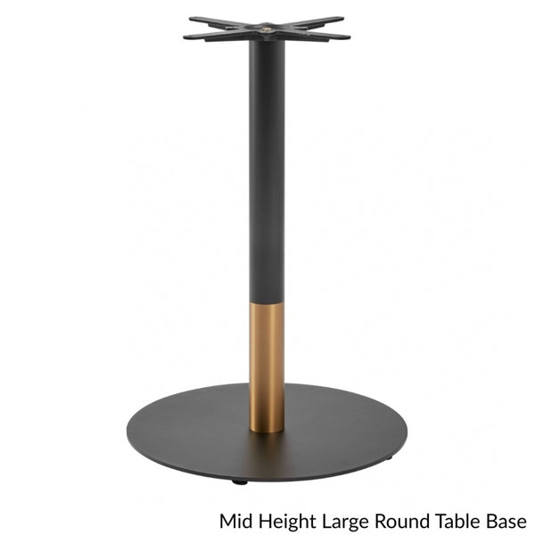 Omega Black Marble Laminate table top with Boston sleek Black and Gold base - Various sizes