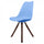 Soho Blue Plastic Dining Chair with Pyramid Dark Wood Legs
