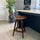 Soho Clear and Chocolate Plastic Bar Stool with Dark Wood Legs