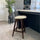 Soho Clear and Vanilla Plastic Bar Stool with Dark Wood Legs