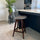 Soho Clear and Dark Grey Plastic Bar Stool with Dark Wood Legs