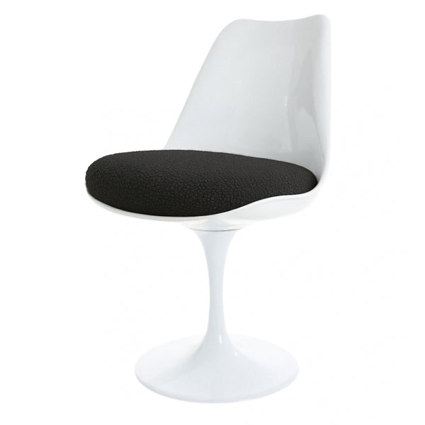 White and Charcoal Grey Bouclé Chelsea Side Chair
