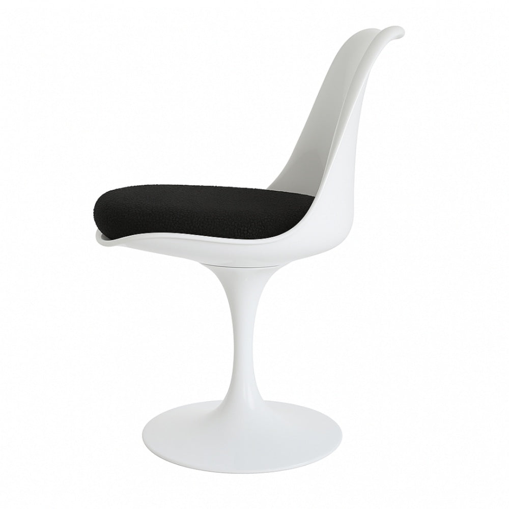 White and Charcoal Grey Bouclé Chelsea Side Chair