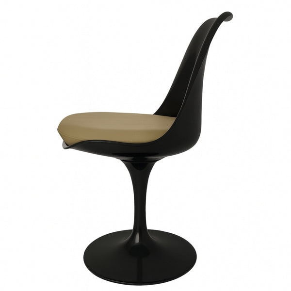 Black and Taupe PU Chelsea Side Chair