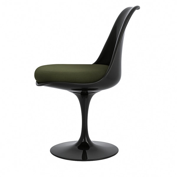 Black and Dark Green Bouclé Chelsea Side Chair