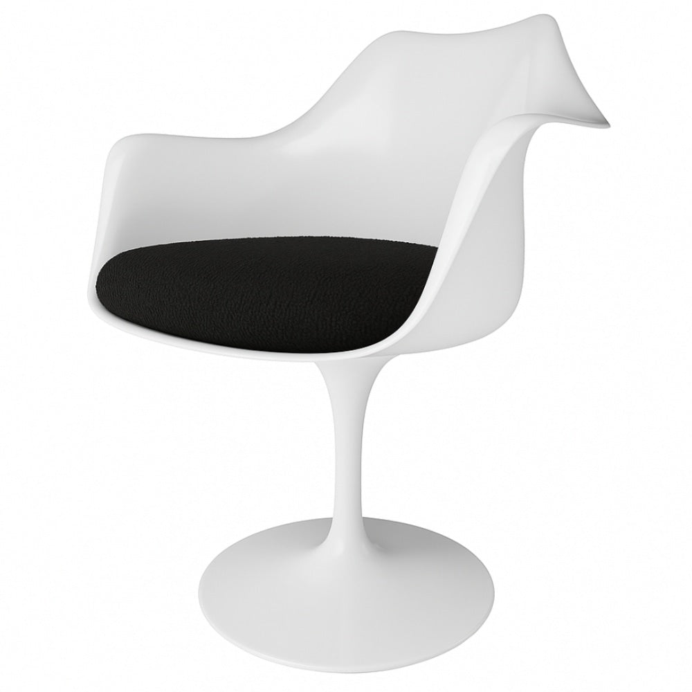 White and Charcoal Grey Bouclé Chelsea Armchair