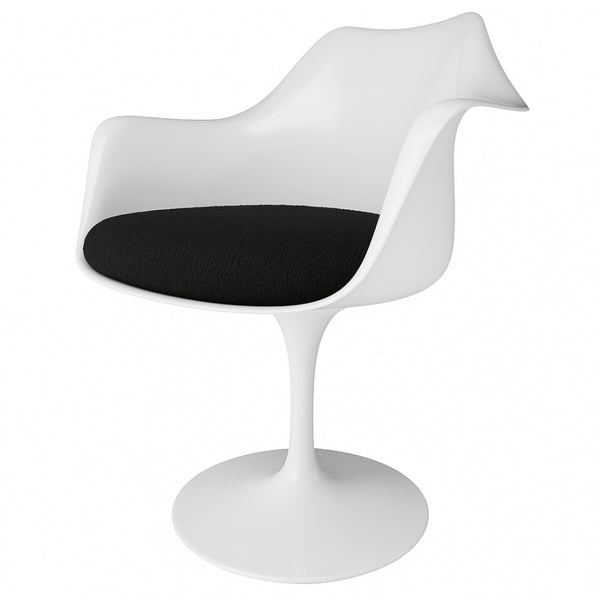 White and Charcoal Grey Bouclé Chelsea Armchair