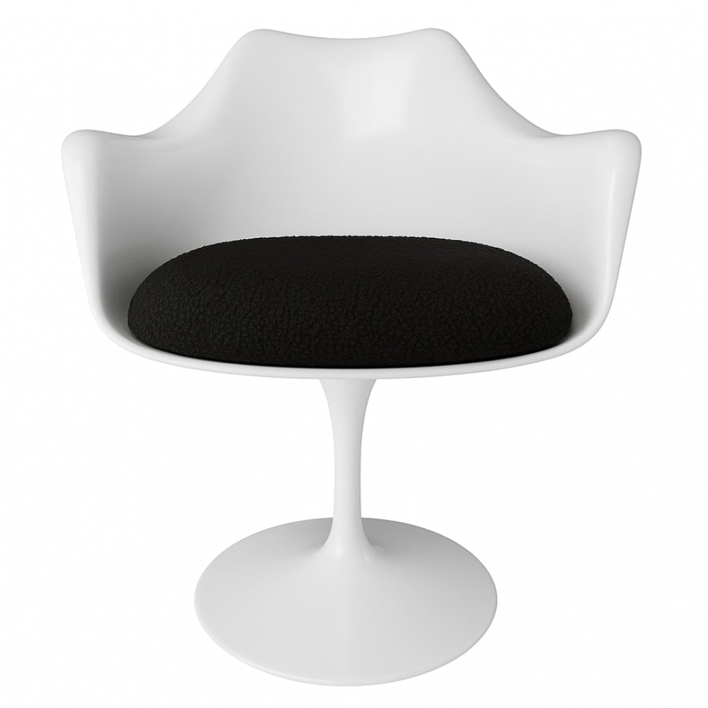 White and Charcoal Grey Bouclé Chelsea Armchair