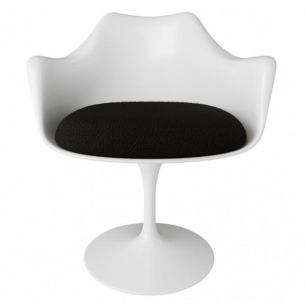 White and Charcoal Grey Bouclé Chelsea Armchair