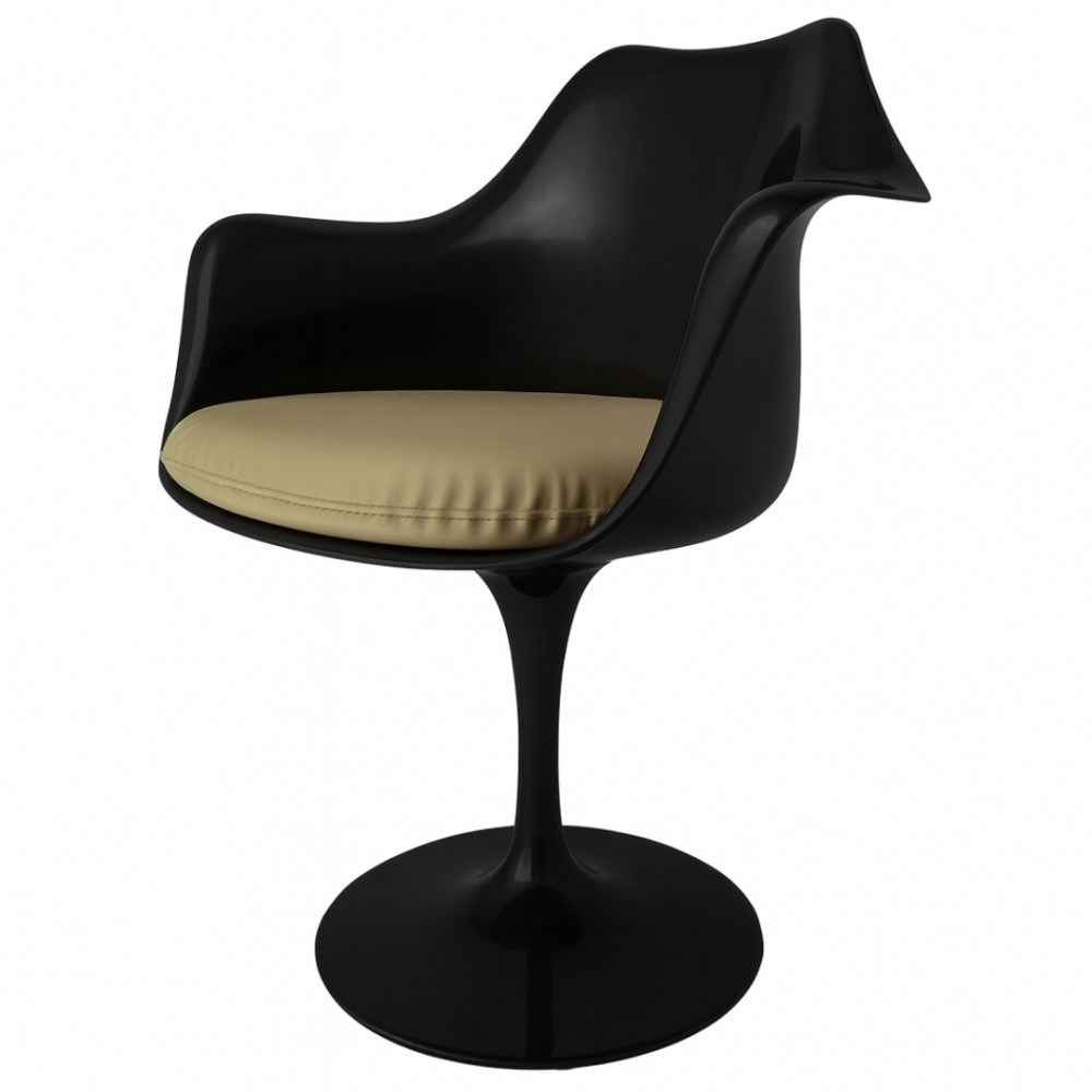 Black and Taupe PU Chelsea Armchair