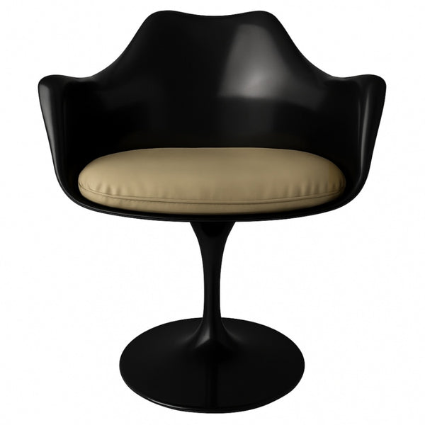 Black and Taupe PU Chelsea Armchair