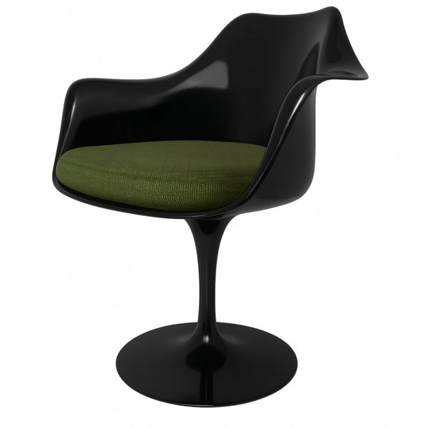 Black and Dark Green Bouclé Chelsea Armchair