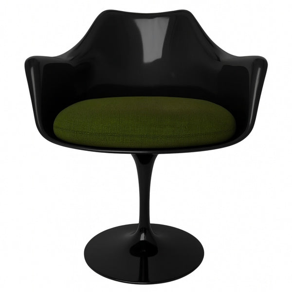 Black and Dark Green Bouclé Chelsea Armchair