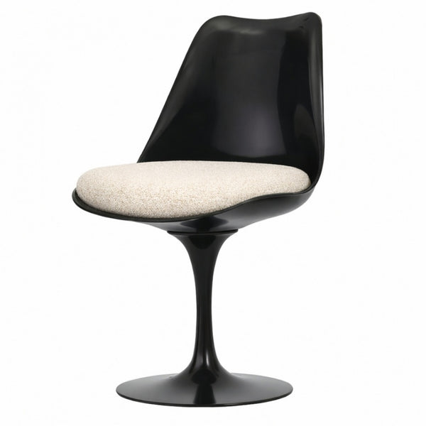 Black and Cream Bouclé Chelsea Side Chair