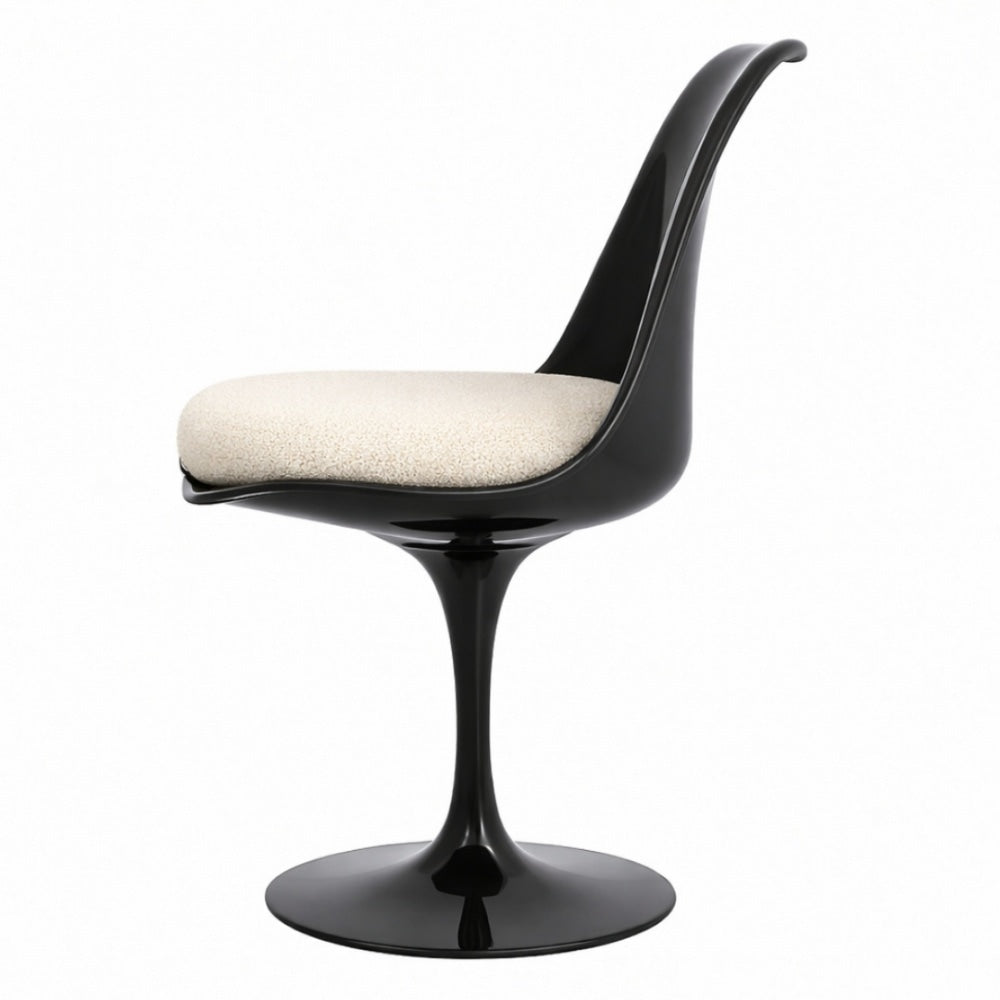 Black and Cream Bouclé Chelsea Side Chair