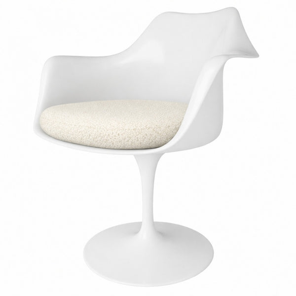 White and Cream Bouclé Chelsea Armchair