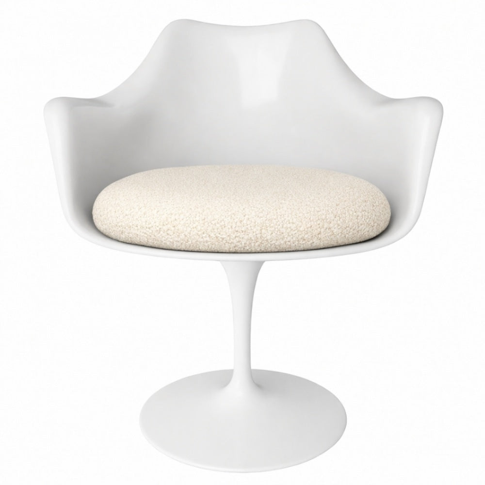 White and Cream Bouclé Chelsea Armchair