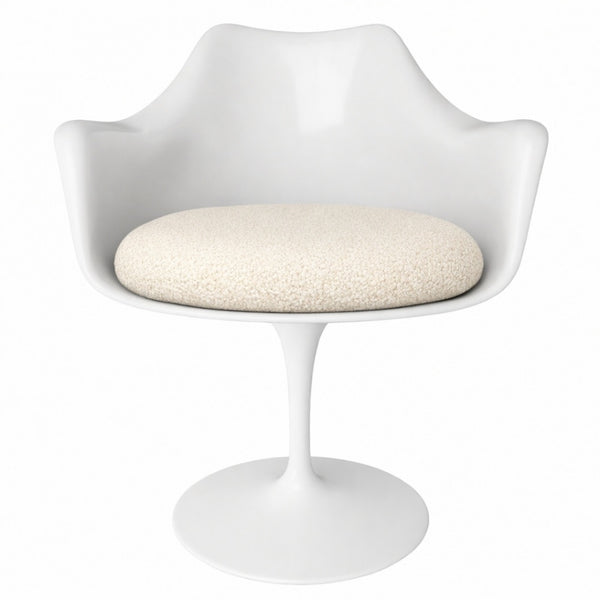 White and Cream Bouclé Chelsea Armchair