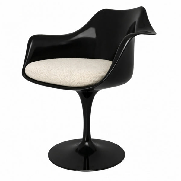 Black and Cream Bouclé Chelsea Armchair