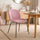 Luxurious Blush Pink Velvet Dining Chair with Black Metal Legs