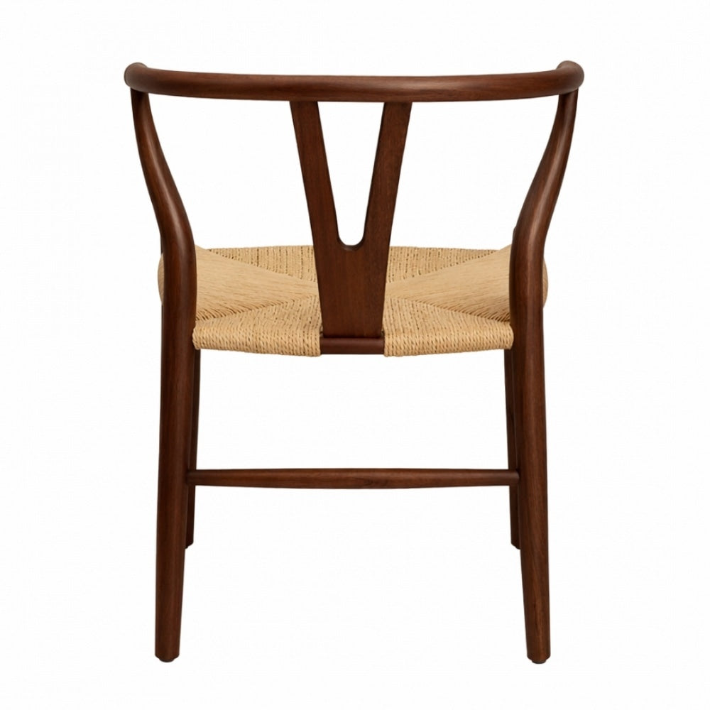 Wishbone Walnut And Natural Hemp Weave Dining Chair