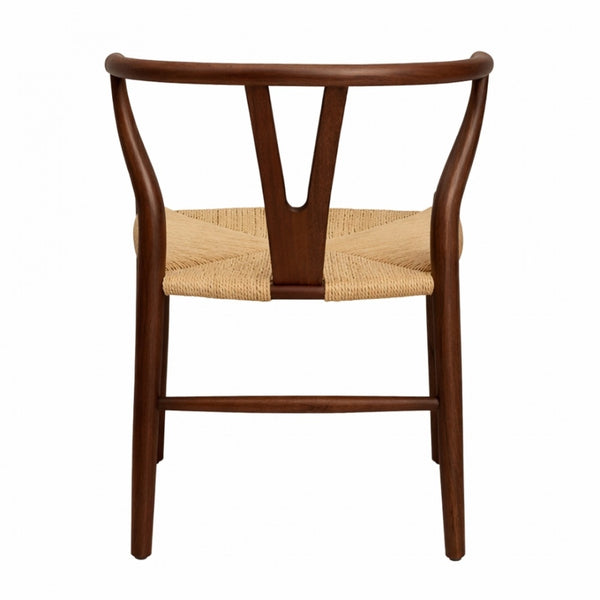 Wishbone Walnut And Natural Hemp Weave Dining Chair