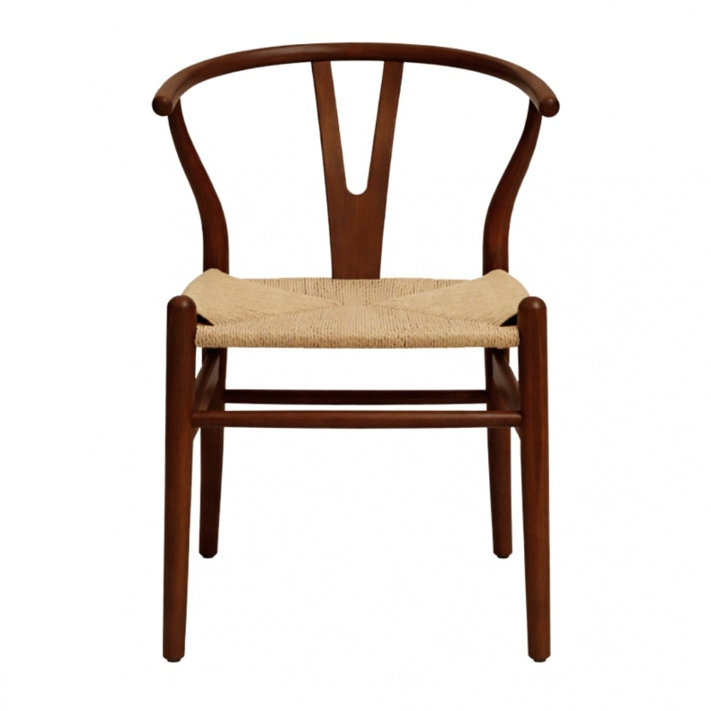 Wishbone Walnut And Natural Hemp Weave Dining Chair