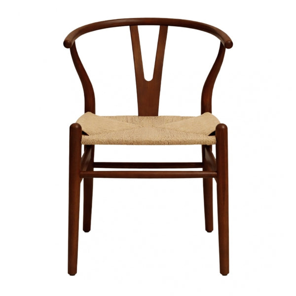 Wishbone Walnut And Natural Hemp Weave Dining Chair