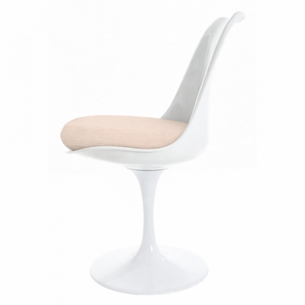 White and Soft Pink Chenille Chelsea Side Chair