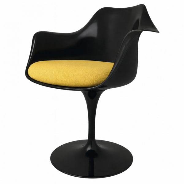 Black and Sunflower Yellow Chenille Chelsea Armchair