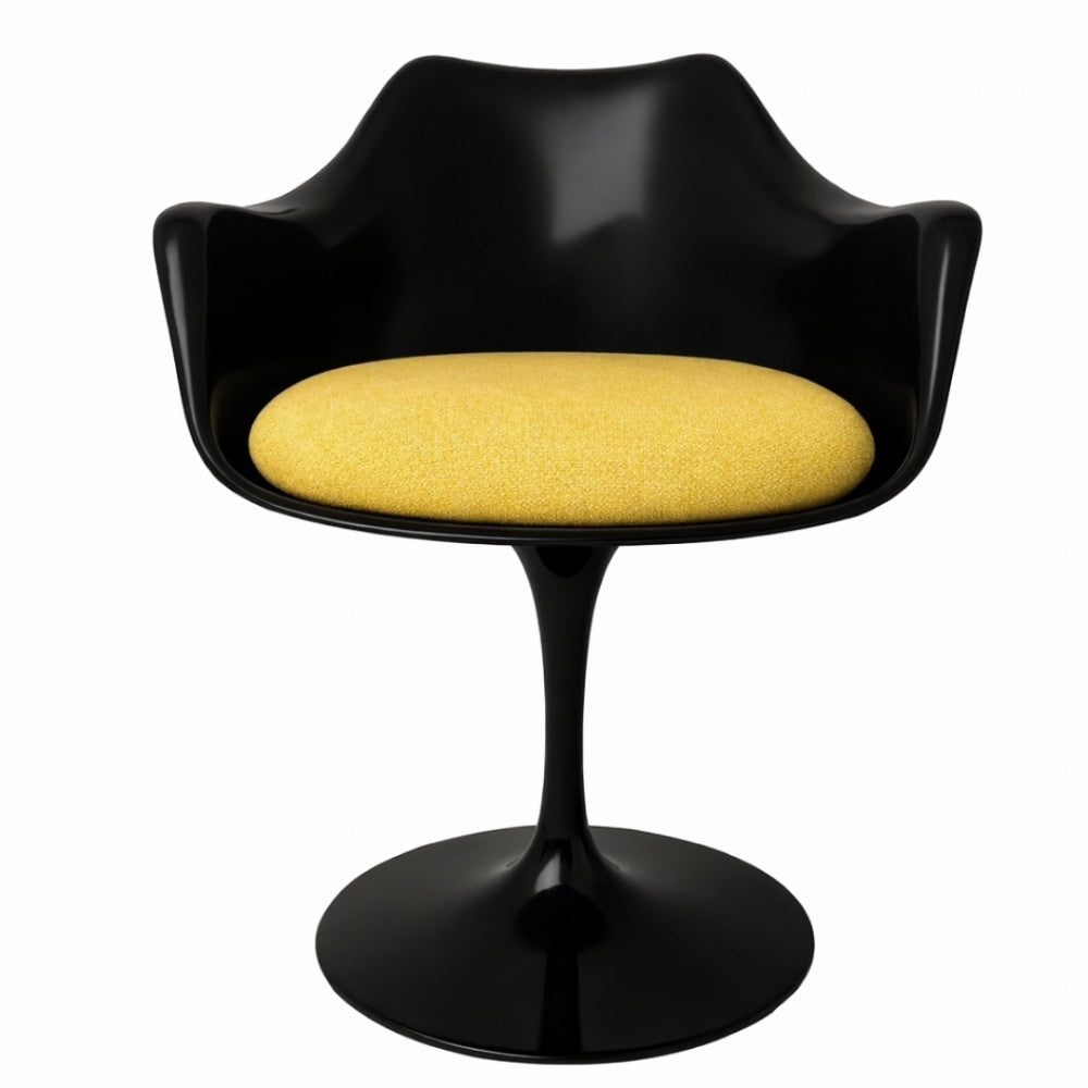 Black and Sunflower Yellow Chenille Chelsea Armchair