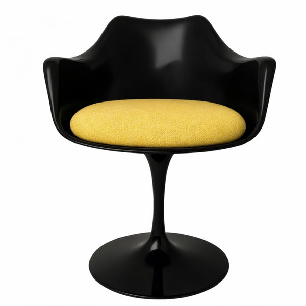 Black and Sunflower Yellow Chenille Chelsea Armchair